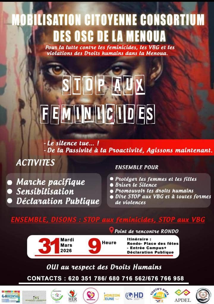Marche Stop aux Féminicides et VBG – Dschang, mars 2026